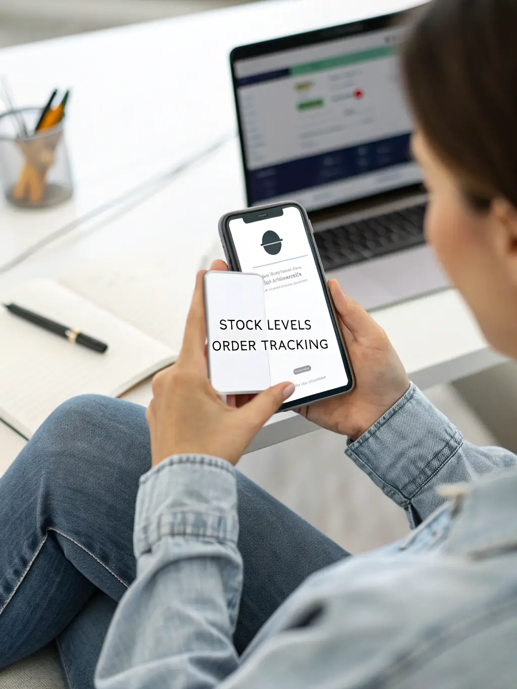 A business owner using a mobile device to approve and manage payments, with intuitive controls and notifications, illustrating ease of management on Sunratte.com.